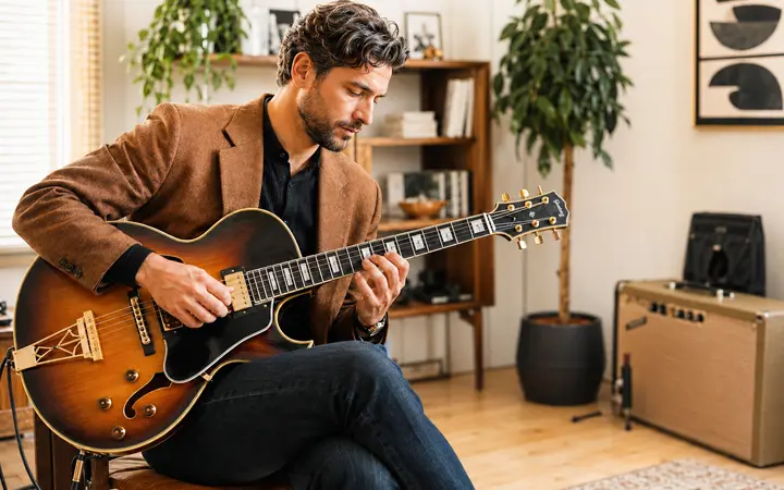 Shuffle rhythm guitar workouts for timing and groove